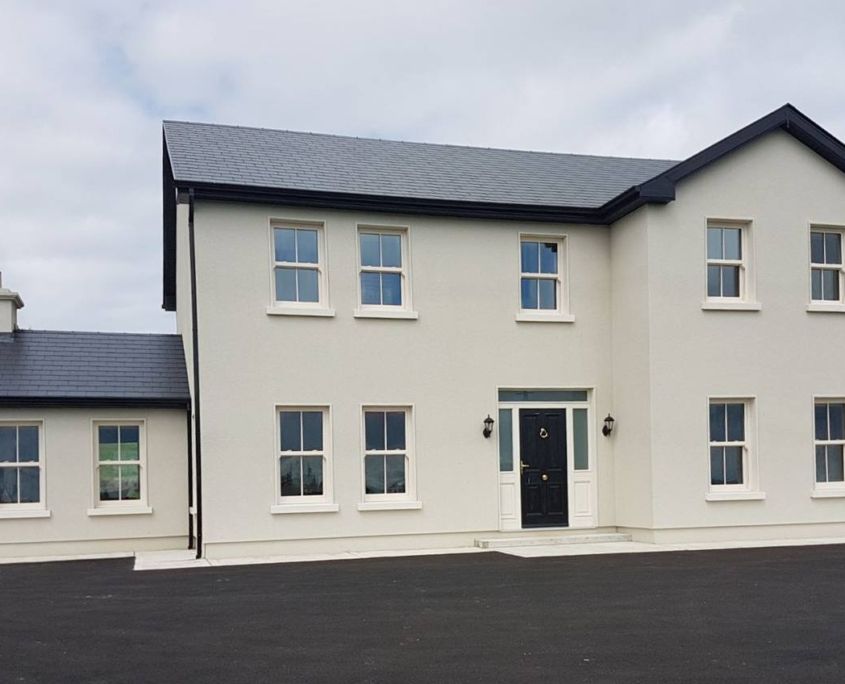 A large house with external wall insulation