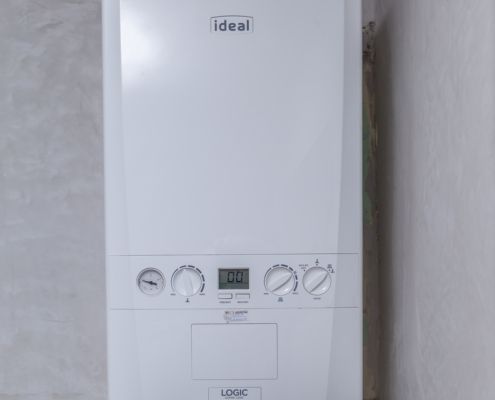 Ideal gas boiler installed in kitchen