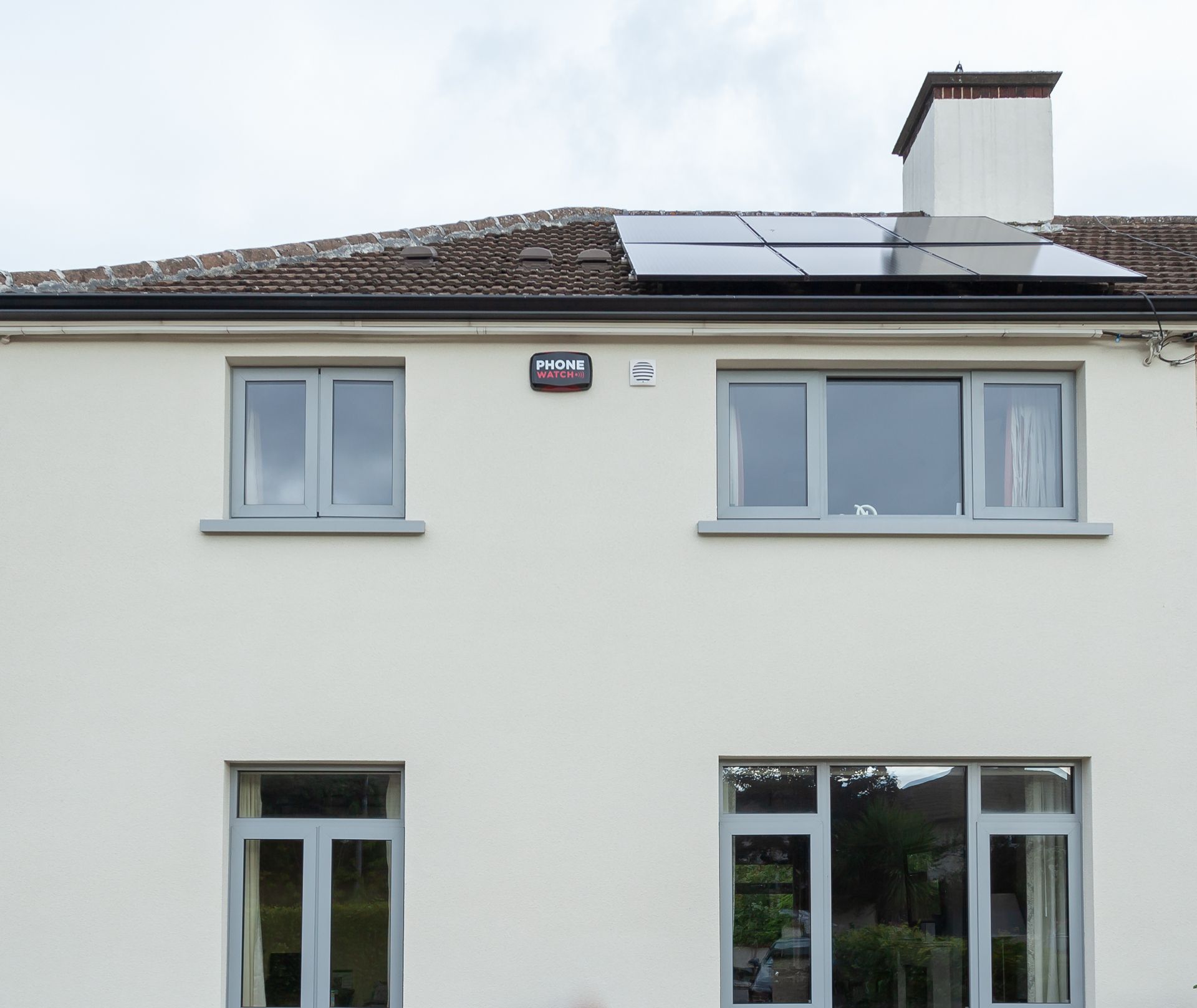 Solar PV panels on top of a roof in Ireland