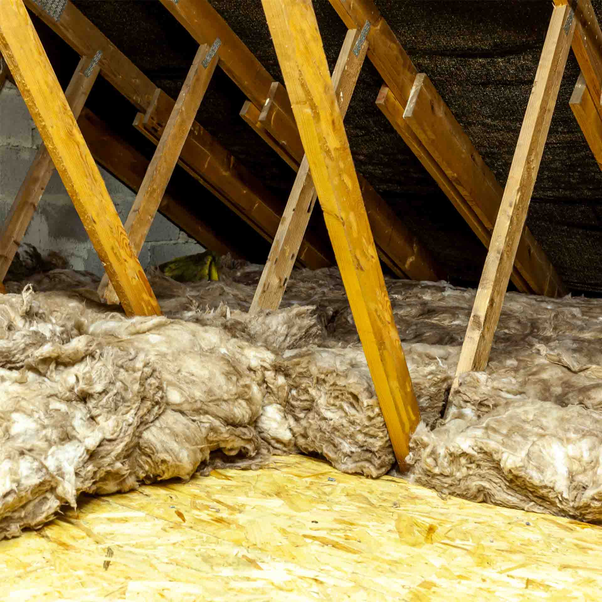 Rockwool attic insulation in an Irish home