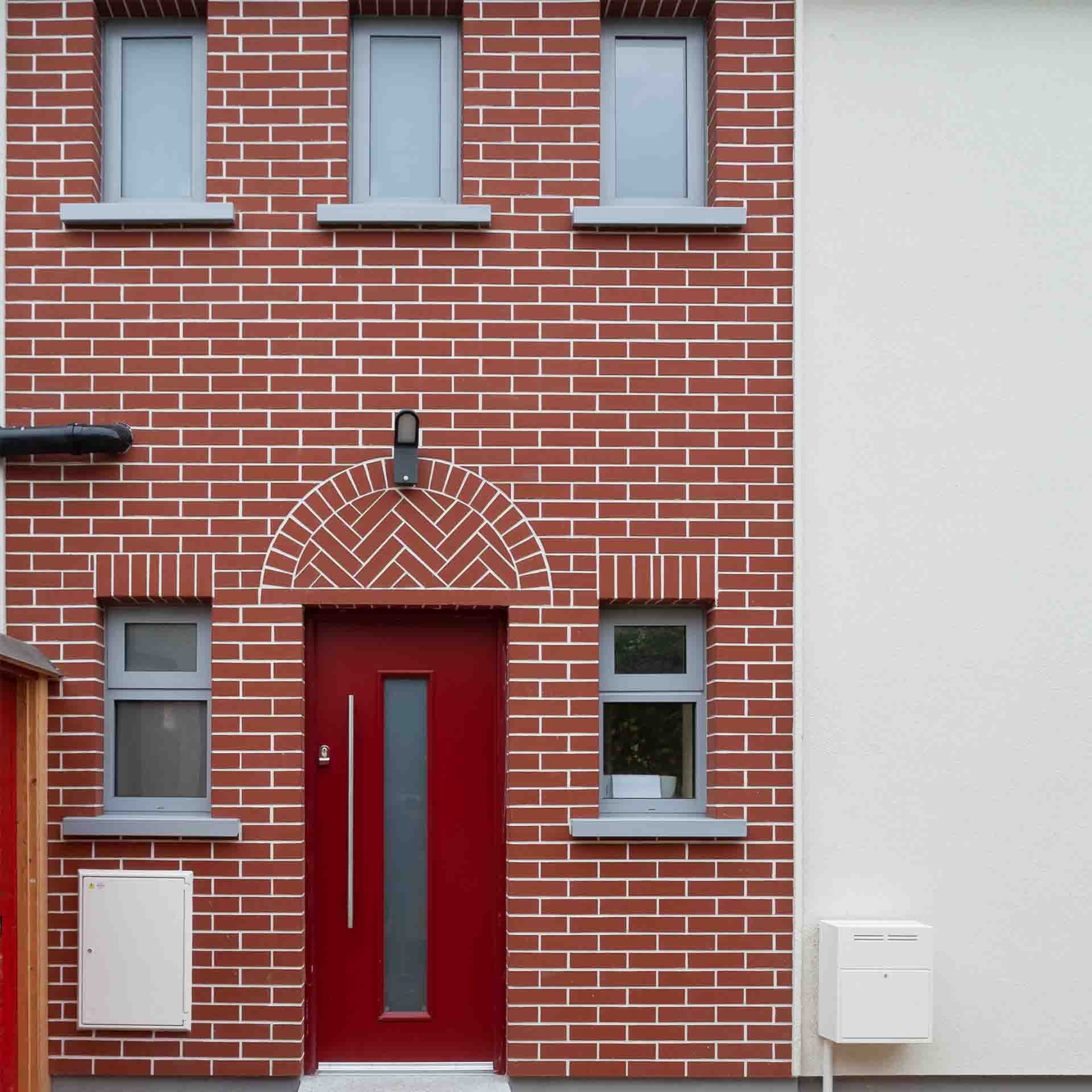 Beautiful red brick slip finish on a Dublin home.