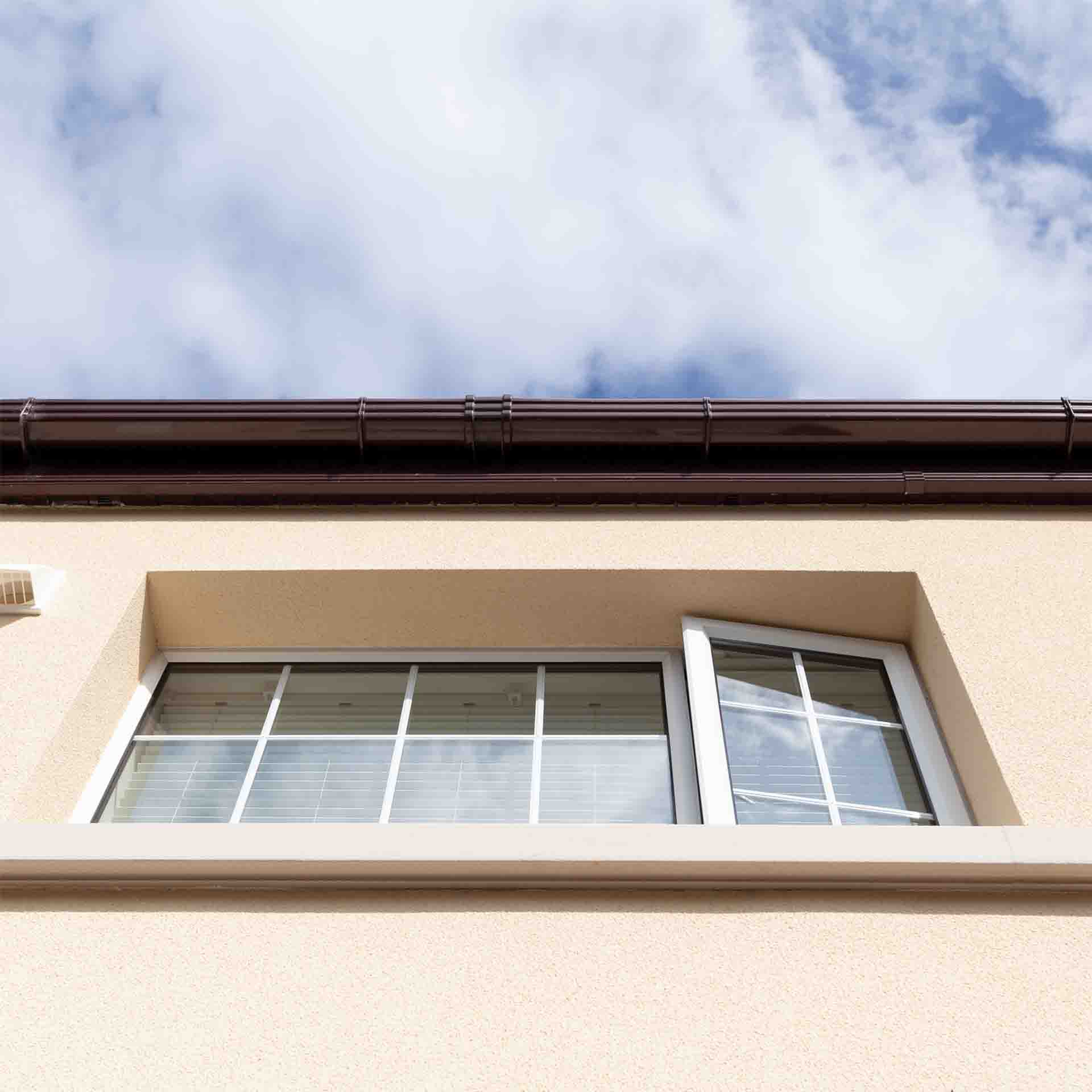 Example of a window replacement in a home that has external wall insulation.